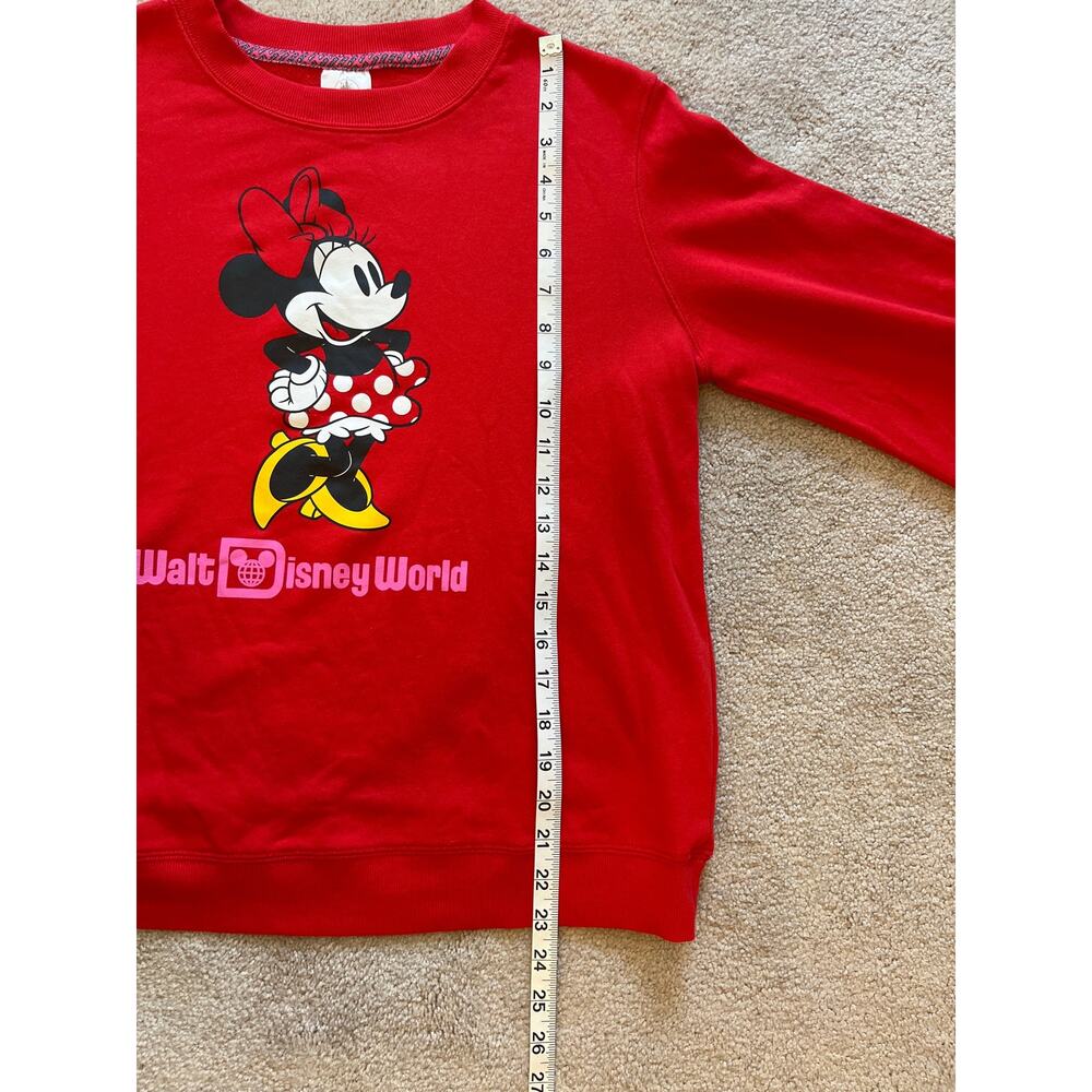 Disney Parks Walt Disney World Minnie Mouse Balloon Sleeve Sweatshirt Size M Red - Picture 8 of 8